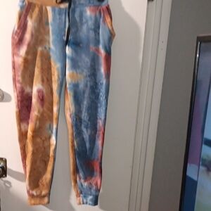 Tie-Dye Women's Jogger Pants in Blue, Yellow & Pink